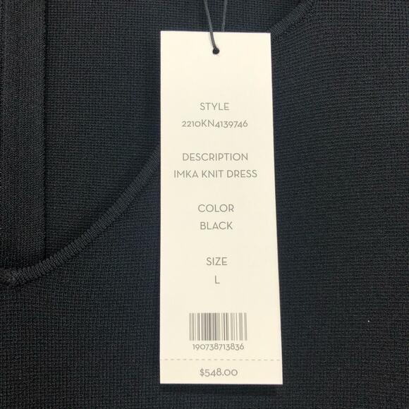 Veronica Beard Womens Long Sleeve Imka Knit Midi Dress Black Size L - Picture 4 of 8